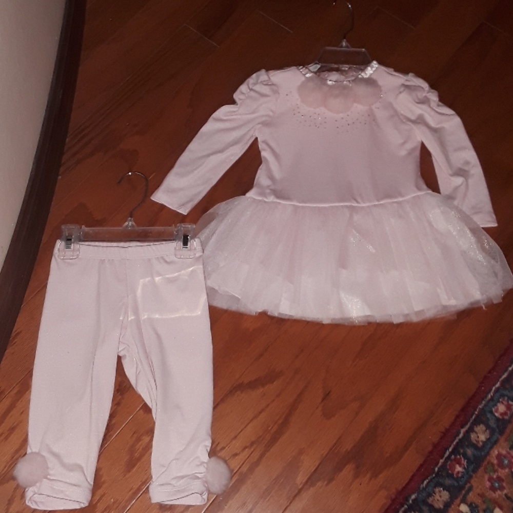 Kate Mack pink glittery outfit sz 12m